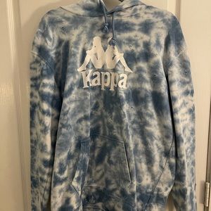 Kappa tie dye blue large distressed sweatshirt
